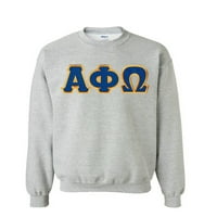 Alpha Phi omega sa slovom Crewneck 4x-Veliki svijetlo siva