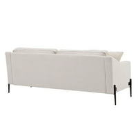 Accent Loveseat kauč, moderni tapecirani kauč sa 2-kaučem sa jastucima i metalnim nogama, udobna izdržljiva