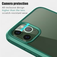 Dteck iPhone Pro CASE, dvostruki sloj cijelo tijelo otporno na udarcu za zaštitu od dvostrukog bočnog kaljenog stakla Fleksibilan Bumper za iPhone Pro, duboko zeleno