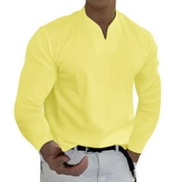 Muški modni vrhovi zimski casual v vrat čvrsti dugi rukav majica s dugim rukavima top bluza
