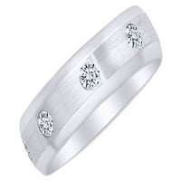 Bijeli prirodni dijamantni zaručnički prsten u 14K bijelom zlatu