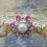 Britanci napravili bijeli zlatni prsten iz 18.000 sa kultiviranim bisernim i ružičastim turmalinskim