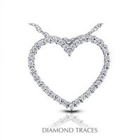 Dijamantni tragovi 1. Carat Ukupno prirodni dijamanti 14k bijelo zlato Prong Podešavanje modnog privjeska