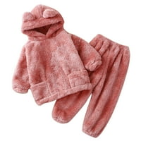 Dječja djeca dječja dječaka Dječak odjeća Zima topla s kapuljačnim medvjedom dukserice i hlače padajući trenerke Outfits Pajamas Set za spavanje