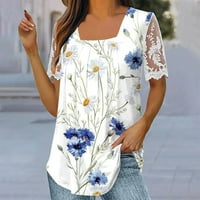 Ljetna štedna klirenska bluza xihbxyly plus veličine za žene ljeto, ženska tunika kratkih rukava TOP