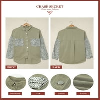 Chase Secret Leopard traper jakne za ženske dame dugih rukava jakne za jakne za jakne s močvarom packet-a
