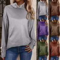 Prozračni džemperi za vrat za žene Slatka pletena toplo ugrađene modne pulover džemper