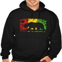 Muška rasta Cali Bear Silhouette džemper sa dukserom crne pulover 4x-Veliki crni