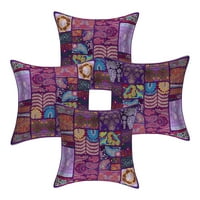 Stilo kulture indijski pamuk dnevni boravak jastuk za bacanje šala ljubičasti boemski vintage patchwork