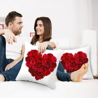 Valentinovo jastučići za ruže tempene pych-kože poput tkanine na vrhu tkanine za valentinovo za Valentinovo za kauč na razvlačenje