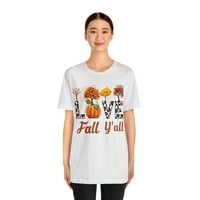 Fall bundeve majice Leopard Print Love Fall Y'all majica Jesenska odjeća Vrh