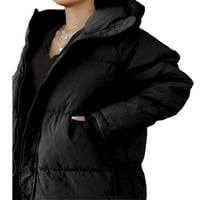 Žene dugi prekrivani kaput maxi dužina dugih rukava nadupna jakna podstavljena kaput zimska gornja odjeća