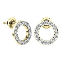 DazzlingRock kolekcija okrugla bijeli dijamantski šuplji krug vijulje za žene za žene u 14k žuto zlato