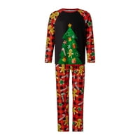 Mubineo Usklađivanje božićne pidžame za obitelj, dugih rukava stablo tiska + hlače set