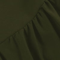 Ljetne haljine za žene kratki rukav Maxi gležanj Dužina modne čvrsto-vratne haljine zelene 4xl