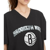 Ženske tommy traperice Black Brooklyn Nets Ashley V-izrez majica