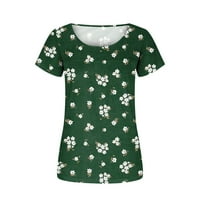 XYSAQA majice za vježbanje za žene Ljetne casual majice posada kratkih rukava s kratkim rukavima labava comfy bluza lagana slatka