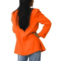 Žene Čvrsti otvoreni prednji džepovi Cardigan Formalno odijelo za bluze s dugim rukavima