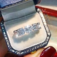 Srebrni vjenčani prstenovi za žene Srebrni lančani šuplji prsten geometrijski oblik rinestone prsten srebrne linije namotavajuće prsten minimalistički poklon zvona za njen muški mens set