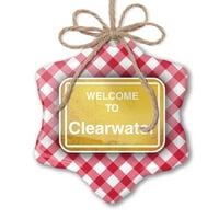 Ornament tiskani jedno oboren žuti put znan dobrodošli u Clearwater Christmas Neonblond