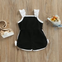 Biekopu baby bez rukava s čipkom ukrasom, slatkog stila luk visokim strukom ljetna odjeća