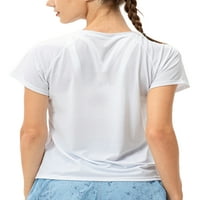 Voguele Ladies Yoga T-majice kratki rukav trener TOP solidarni bolovni tee trčanje bluza Active odjeća majica bijela l