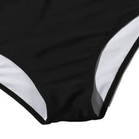 Ležerni kravate za boje V izrez crni i bijeli plus veličine Bikini setovi