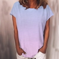Košulje za vježbanje cethrio za žene - ležerne gradijentne boje tunika kratkih rukava, ružičasta