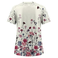 Ženske vrhove bluza Grafički print kratkih rukava modne žene majice okrugli dekolte Ljetna tunika Tee
