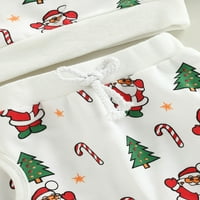 MA & Baby Toddler Baby Slatka odjeća Santa Božićno drvce Ispis dugih rukava s dugim rukavima