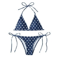 Kupaći kostimi, Polka Dots Ispiši Halter String Modni kupaći kostimi Ljetna casual Snimka seksi plaža