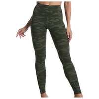 Dadaria gamaše za žene Ženska modna casual kamouflageprint High-struk džep mrežice yoga hlače zelena