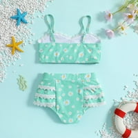 Željenja za djevojčice Vedolay Girl DJEHODLER Dvije kupaći kostim Ljeto plaža Tankini kupaći kostim Havaji Monokini kupaći kostimi, zelene 3 godine