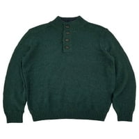 Muški zeleni mazirani gumb s dugim rukavima, magneck džemper xxl