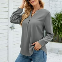 Ženske bluze i vrhovi za posao modne casual pad košulje dugih rukava tunika košulja natamljena šifon