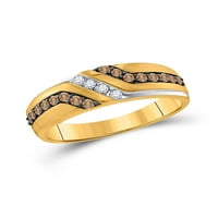 Jewels 10kt Žuto zlato Muška okrugla Smeđa Dijamantni vedrini Veljački prsten CTTW