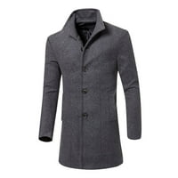 Muški kaputi od graška Outerywer Jakna Topla zimska dugačka odjeća Smart Overcoats Kaputi za muškarce Grey XXXL