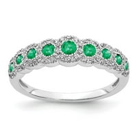 Čvrsta 14k bijeli zlatni dijamant i smaragdni zeleni mogu drago kamenje za angažman