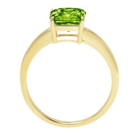 1.0ct Asscher rezan zeleni prirodni peridot 14k žuti zlatni godišnjički angažman prsten veličine 4