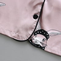 Saten Silk Toddler Baby Kids Boys Girls Bunny Print Nightwend Handwer Bluza s kratkim rukavima + Storks