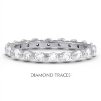 Dijamantni tragovi 18K bijelog zlatnog nosača - 1. Carat Ukupni prirodni dijamanti - klasični vječni prsten