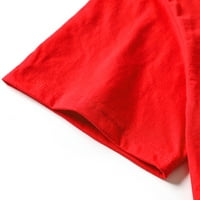 Puawkoer godina kratka modna majica Muška rukava od ispisanih vrhova Ležerne prilike za bluzu za obveznice O-izrez za vjenčanje 2xl crvena