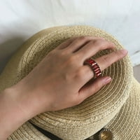 Baccov dodaci za ručne vjenčane poklon nakit na nakit geometrijski kreativni kamen prstenovi crveni