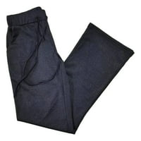 Ženske hlače Prodaja trendovi Žene Čvrsti džepovi sa visokim strukom Loasectring široke noge joga hlače crna XL P10560