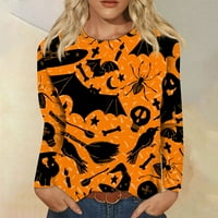 Homchy pulover Top Women's New Coller modni print Dugi rukavi Majica Slim Popular Casual Tops