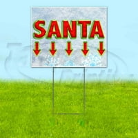 Santa arrow Dvorišni znak, uključuje metalni stup