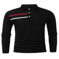 Capreze dugih rukava pulover, polo majica Men Classic Fit Tee Trčanje prugasta majica crna l