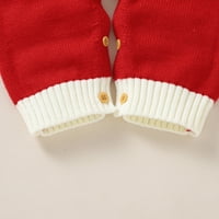 Rovga Boy gird božićni pleteni džemper za bebe Tumpsin Romper pamučne kape za kapute odjeća za odjeću meki udobni kaput