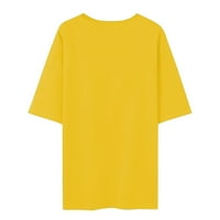 Ženska modna casual labava tiskana košulja kratkih rukava s kratkim rukavima TOP Yellow M