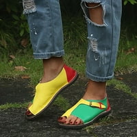 Kožne ravne sandale za žene Comfy ortopedske korektore sa sandalom Ležerne prilike Soft Ring Toe Retro boemian Thong plaže cipele
